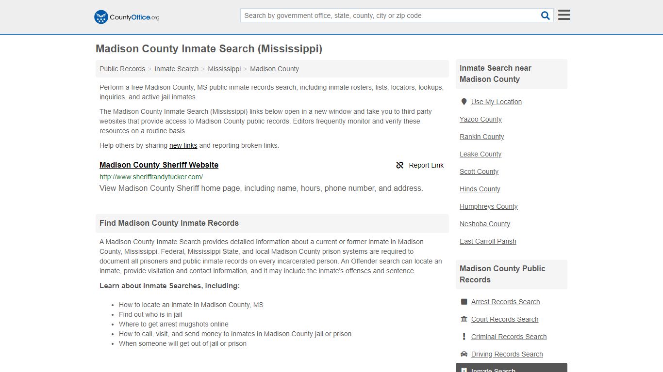 Inmate Search - Madison County, MS (Inmate Rosters & Locators)